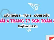 Giải bài 4 trang 77 Toán 8 Tập 1 SGK Cánh Diều